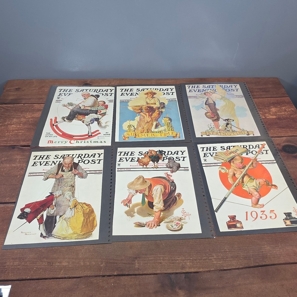 The Saturday Evening Post Art Prints 6pc Multi OS Good Norman Rockwell 1930s Set